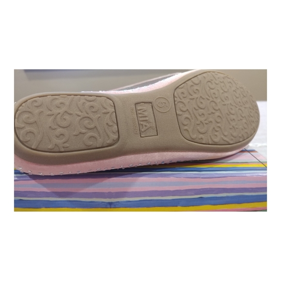 NWB MIA Kids Girls Dress Pink Crystal Flats 5 - Picture 3 of 5